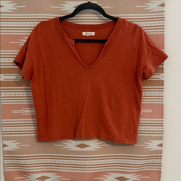 Madewell Tops - Madewell Burnt Orange V-Neck Tee